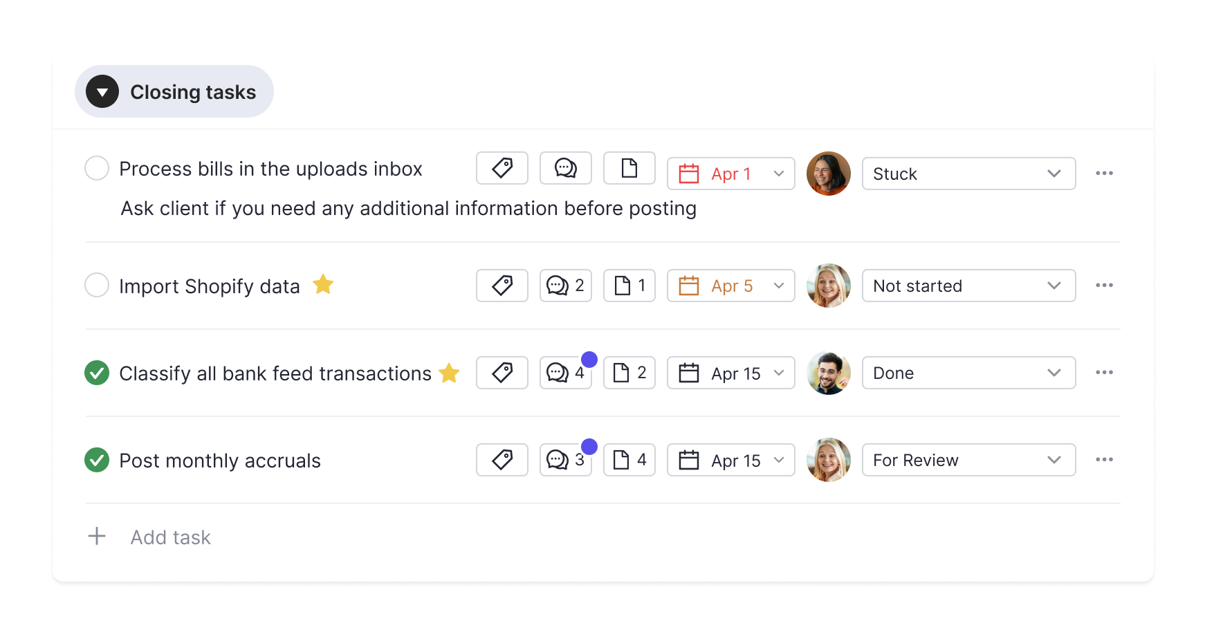 Month End Close Task List